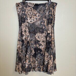 Coldwater Creek Women Midi Skirt Sz L Pull On Dark Floral Cottagecore Whimsigoth